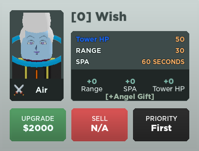 Wish (Whis), Roblox: All Star Tower Defense Wiki