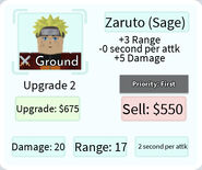 Zaruto (Sage) Upgrade 2 Card
