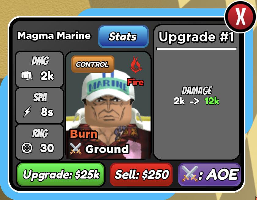 Magma Marine - Akainu (Timeskip), Roblox: All Star Tower Defense Wiki