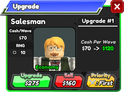 Salesman (Escanor), Roblox: All Star Tower Defense Wiki