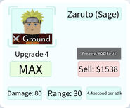 Zaruto (Sage) Upgrade 4 Card