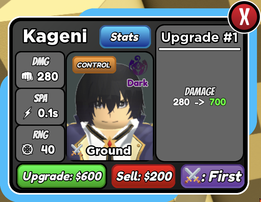 Kageni (Cid Kagenou), Roblox: All Star Tower Defense Wiki