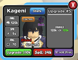 Kageni (Cid Kagenou), Roblox: All Star Tower Defense Wiki