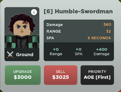 Humble-Swordman (Selection) - Tanjiro, Roblox: All Star Tower Defense Wiki