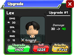 Lex - Levi Ackerman, Roblox: All Star Tower Defense Wiki