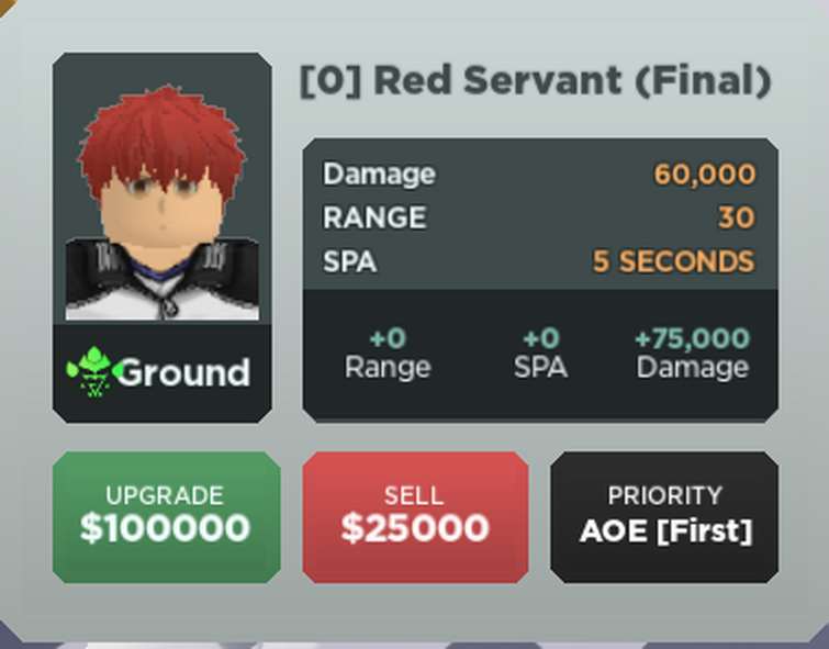 Red Servant é um personagem de All Star Tower Defense