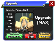 Nominated Female Giant Upgrade 5 Card