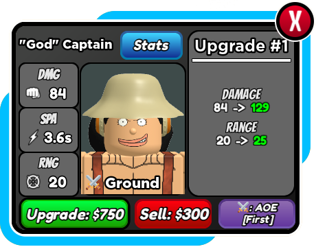 God Captain God Usopp Roblox All Star Tower Defense Wiki Fandom