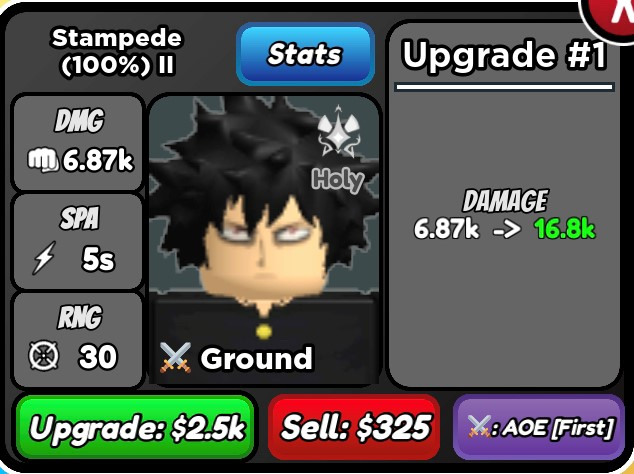 Stampede (100%) - Mob, Roblox: All Star Tower Defense Wiki