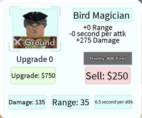 Bird Magician (Avdol), Roblox: All Star Tower Defense Wiki