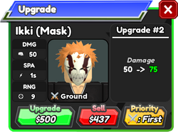 Ikki Potent (HalfMask) - Ichigo (Vizard), Roblox: All Star Tower Defense  Wiki