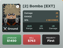 Bomba (Katsuki Bakugo), Roblox: All Star Tower Defense Wiki