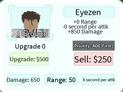 Eyezen (Aizen), Roblox: All Star Tower Defense Wiki