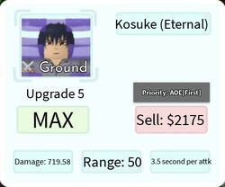 Kosuke (adult)  Trade Roblox All Star Tower Defense (ASTD) Items