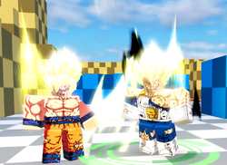 Super Koku & Super Vegu (Super Saiyan Goku & Super Saiyan Vegeta), Roblox: All  Star Tower Defense Wiki