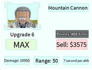 Mountain Cannon Upgrade 6 Card