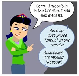 Her arch nemesis is such a geek.