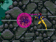 Jean Grey, working hard to keep her teammates' feet on the ground.
