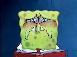 What following episode is this scene with a sad crying SpongeBob