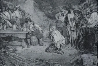 Howard Pyle: pirates with prisoners. (Type 1