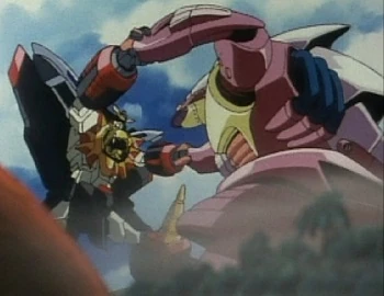 Here we see the Robeast in the wild competing with its only natural predator, the Super Robot.