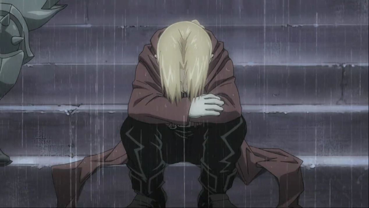 Sad Anime Girl in Rain - backiee