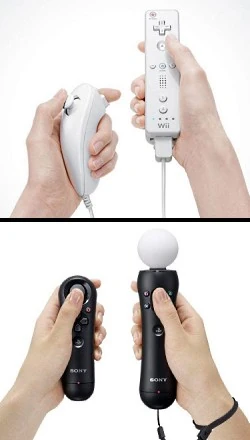 Above: The  remote.Below: The  Move.