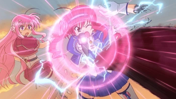 Girl: Desperation attack! OVERBLAST!! Opponent: !!