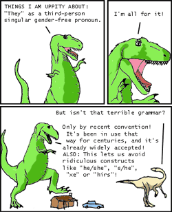 Xkcd 145 - parody week - dinosaur comics - ALSO HOW ABOUT IN THIS WORLD EVERYONE IS BICURIOUS 5551