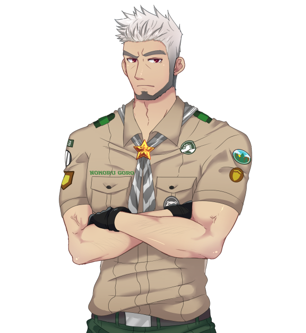 Camp buddy scoutmaster goro. Камп Бадди Йошинори. Camp buddy Йошинори и Эйден. Йошинори Нагира. Эйден Флинн Camp buddy.