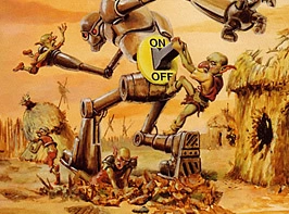 Hint: Pull the bright yellow lever.