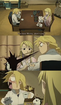 He tries to say no, but his  screams "YES, YES, YES!!!".