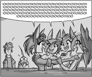 Don't bother translating. It's Squirrel Squeak.