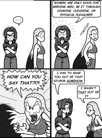 Transformed Susan is  with her reflection