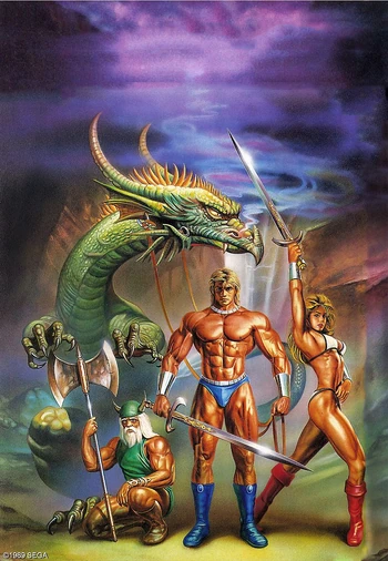 Our three heroes: Gilius, Ax and Tyris
