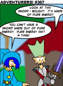 This Adventurers strip explains the merits of energy swords.