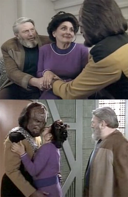 And after these heartwarming scenes, everyone had some of Mrs. Rozhenko's delicious Klingon Blood Pie.
