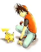Red2 8934.jpg (21 KB) Another boy and his yellow electric mouse. Trainer Red and Pikachu from Pokémon Special.