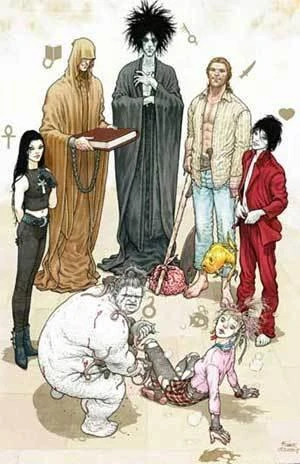 The Endless, going clockwise starting left: Death, Destiny, Dream, Destruction, Desire, Delirium, and Despair.