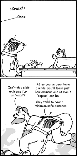 The occupational hazard of working for a polar bear who dabbles in . Yeah, you better run.