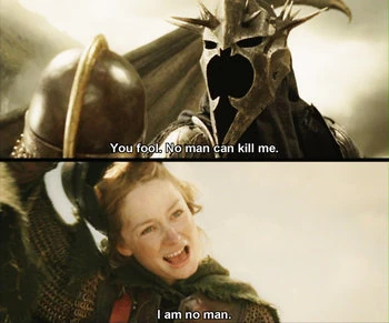 Eowyn reveals herself to the Witch-King.