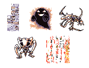 Some of the variations of Missingno.. The top left is the most common and iconic.