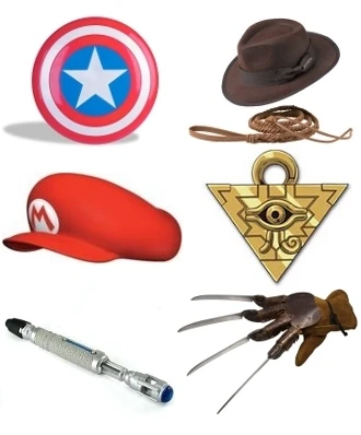 's Shield, 's  and ,  Hat,  Millennium Puzzle,  Sonic Screwdriver,  Glove.