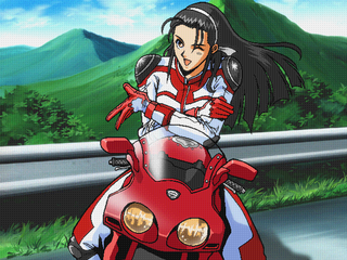 anime girl on a motorcycle with a lot of flying birds. generative ai.  28498246 Stock Photo at Vecteezy