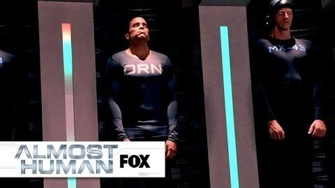 Kennex Checks Out Dorian's Space from "Blood Brothers" ALMOST HUMAN FOX BROADCASTING