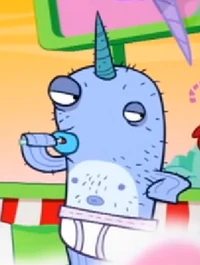 Narwhal having lolly pop
