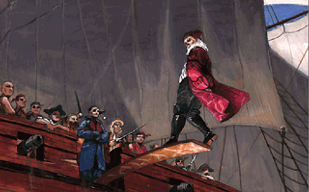 Jack e la sua ciurma gettano in mare il capitano Nichols