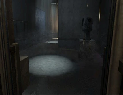 Liquido oscuro in una stanza