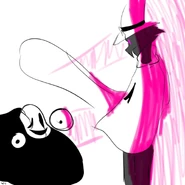 Mystery Man as goo and Ralsei