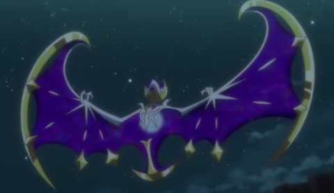 Lunala, a spooky bat-like Psychic/Ghost-type, is exclusive to